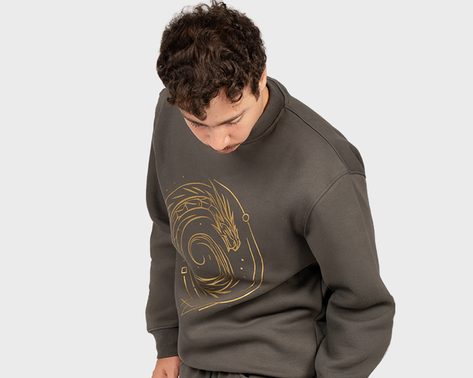 Dragon Galaxy Sweatshirt Gray