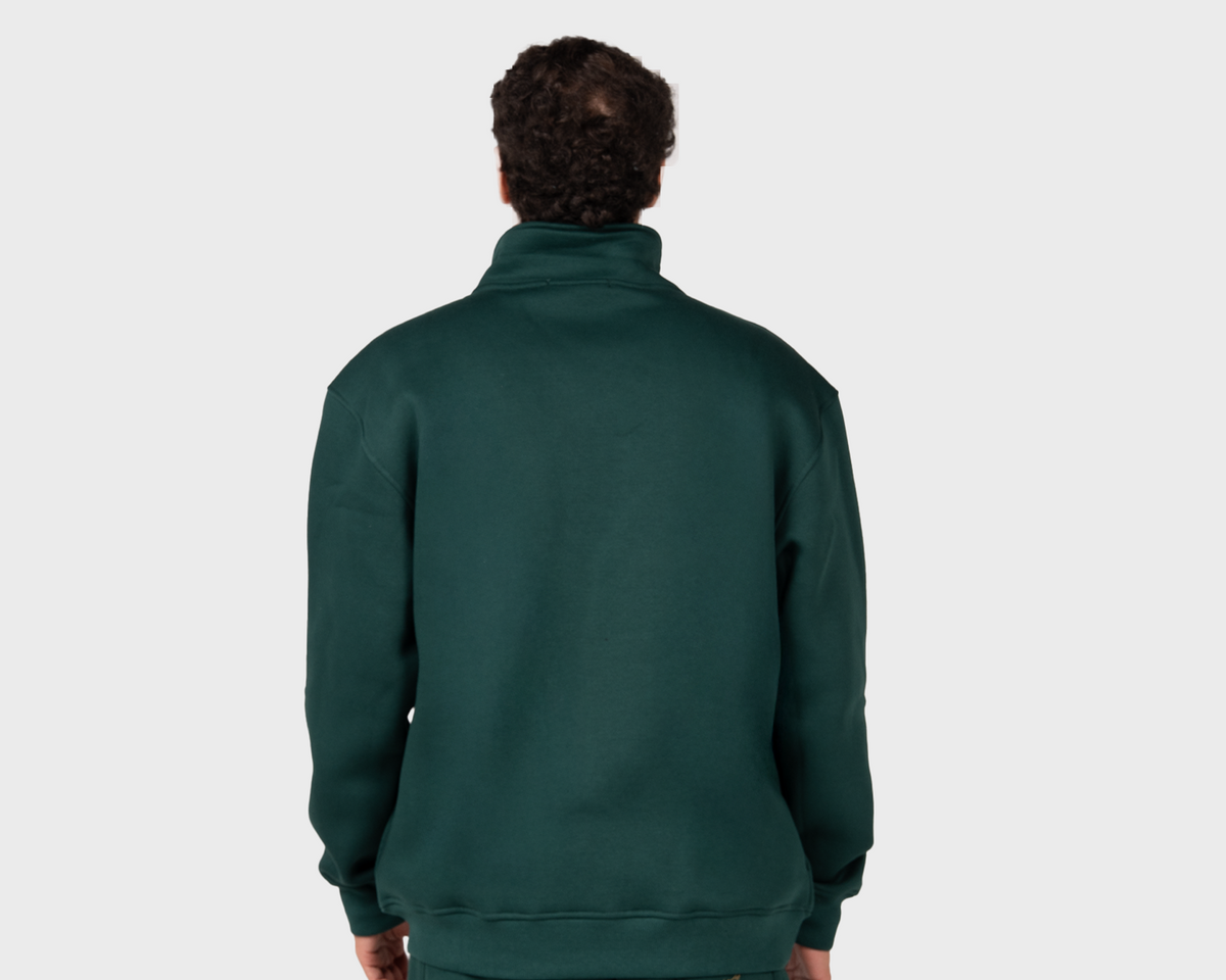 Basic Zippered Sweatshirt Emreald