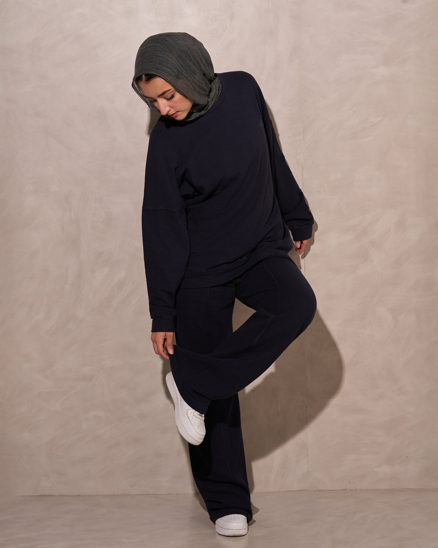 Jacquard Women Suit - Navy