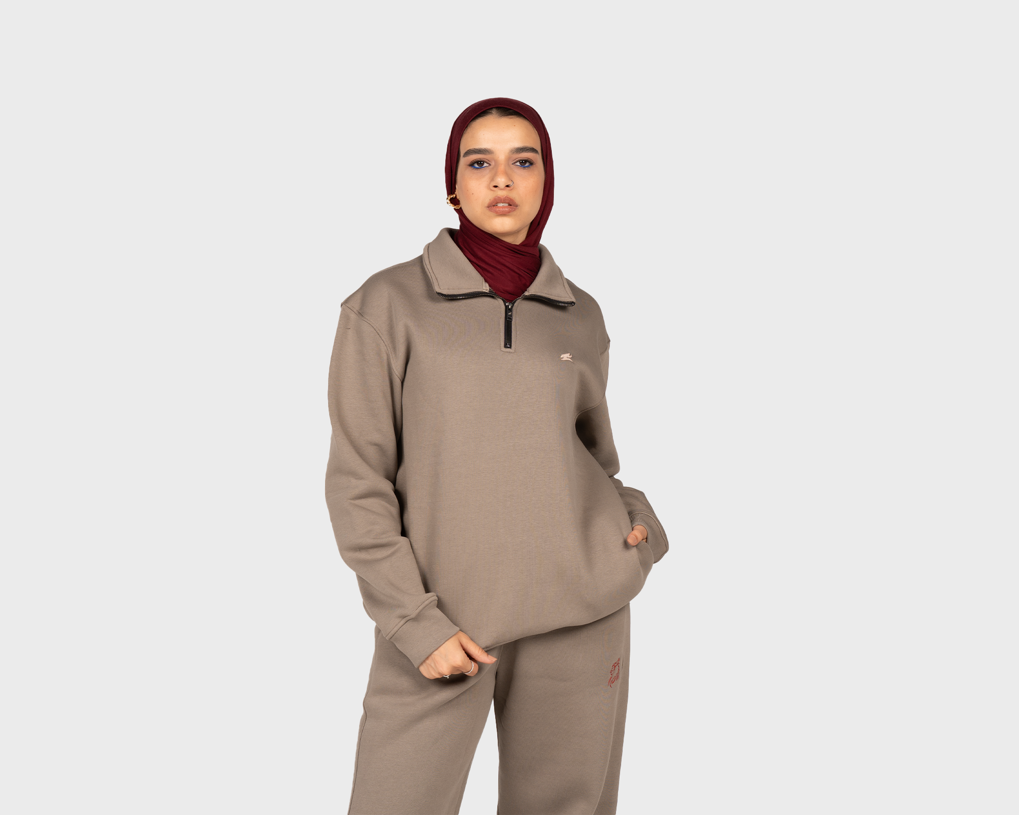 Basic Zippered Sweatshirt