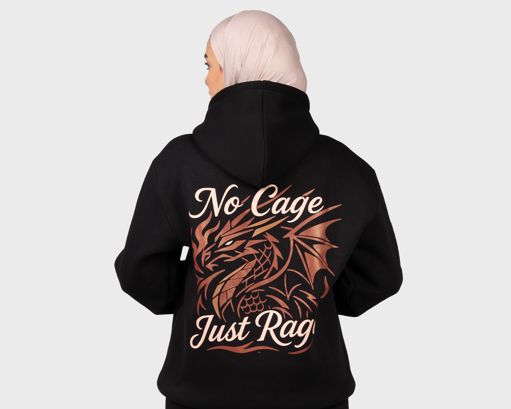 No Cage Just Rage Hoody Black
