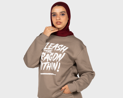 Unleash the Dragon Within Sweatshirt Beige
