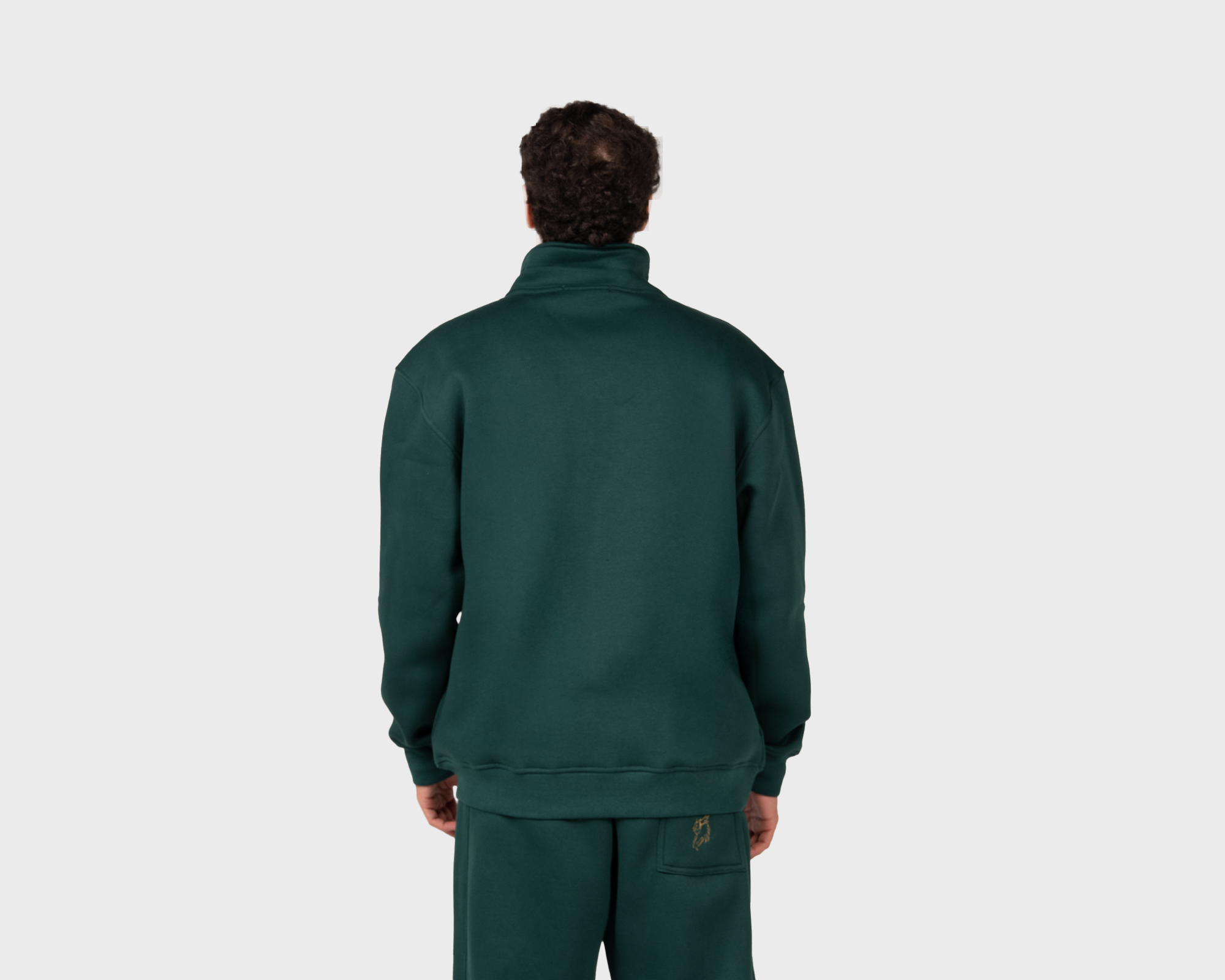 Basic Zippered Sweatshirt Emreald