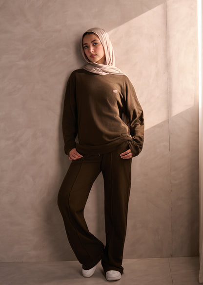 Jacquard Women Suit - Dark Chocolate