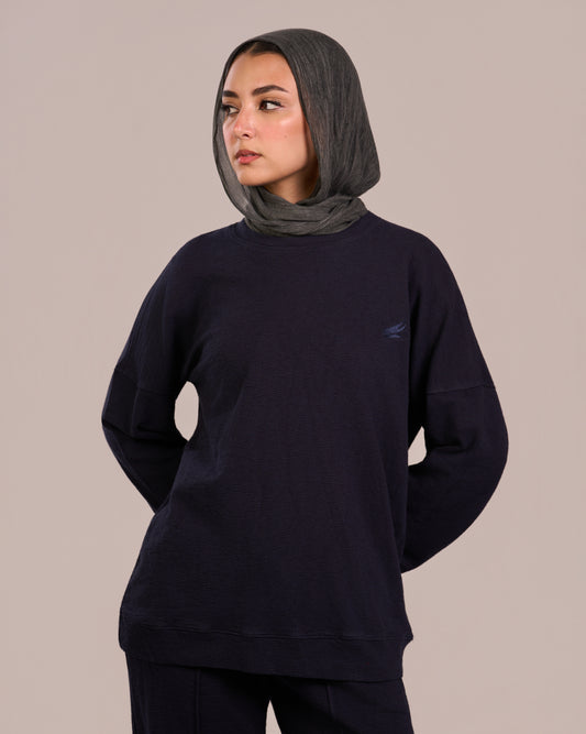 Jacquard Women Suit - Navy