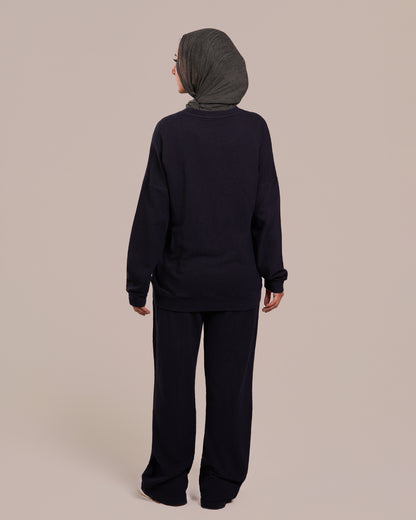 Jacquard Women Suit - Navy