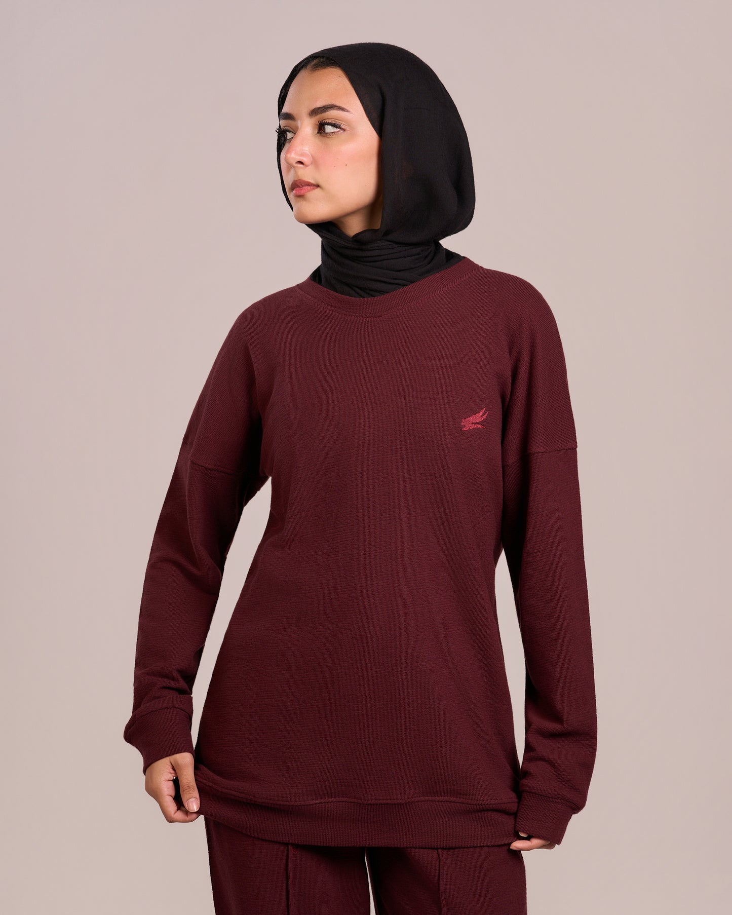 Jacquard Women Suit - Burgundy