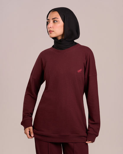Jacquard Women Suit - Burgundy