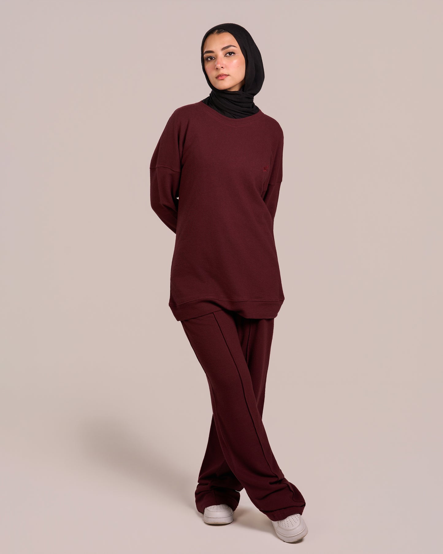 Jacquard Women Suit - Burgundy