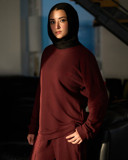 Jacquard Women Suit - Burgundy