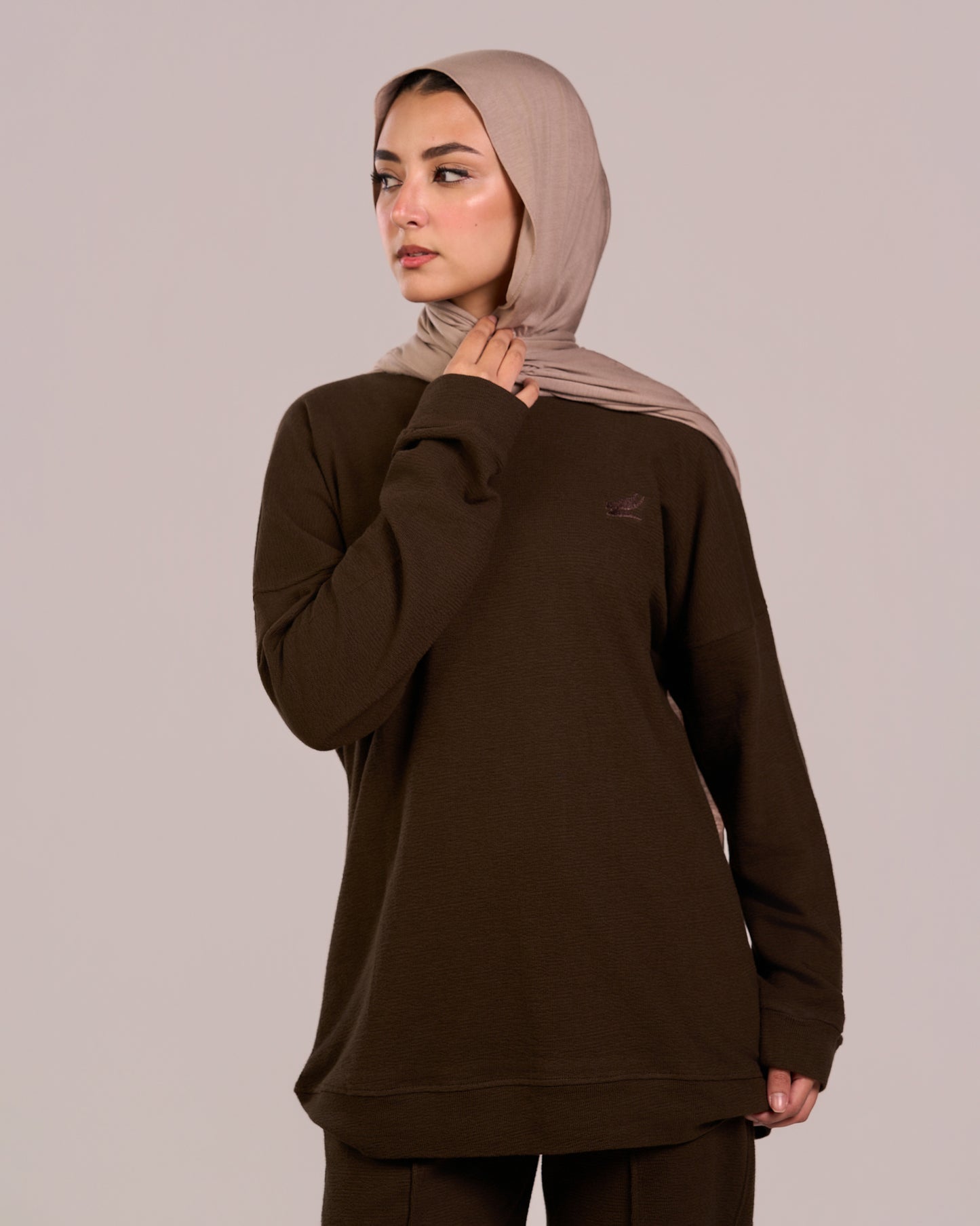 Jacquard Women Suit - Dark Chocolate