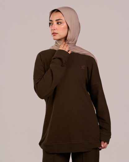 Jacquard Women Suit - Dark Chocolate