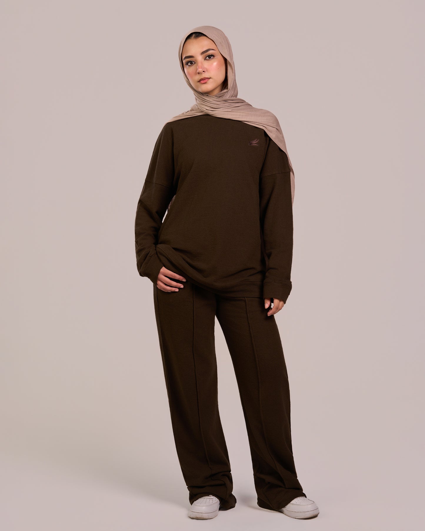 Jacquard Women Suit - Dark Chocolate