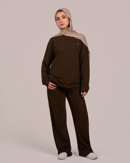 Jacquard Women Suit - Dark Chocolate