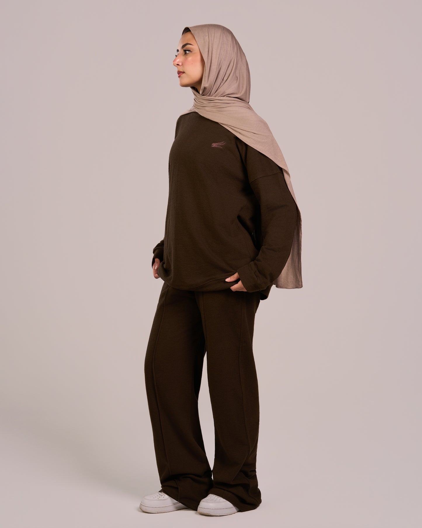 Jacquard Women Suit - Dark Chocolate