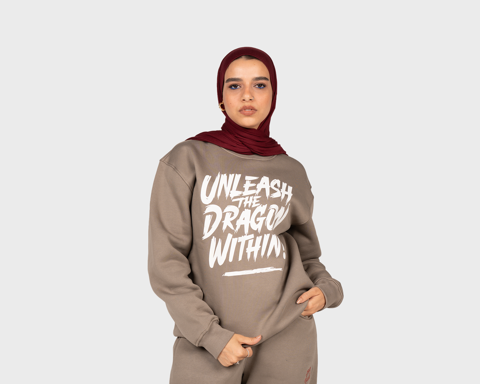 Unleash the Dragon Within Sweatshirt Beige